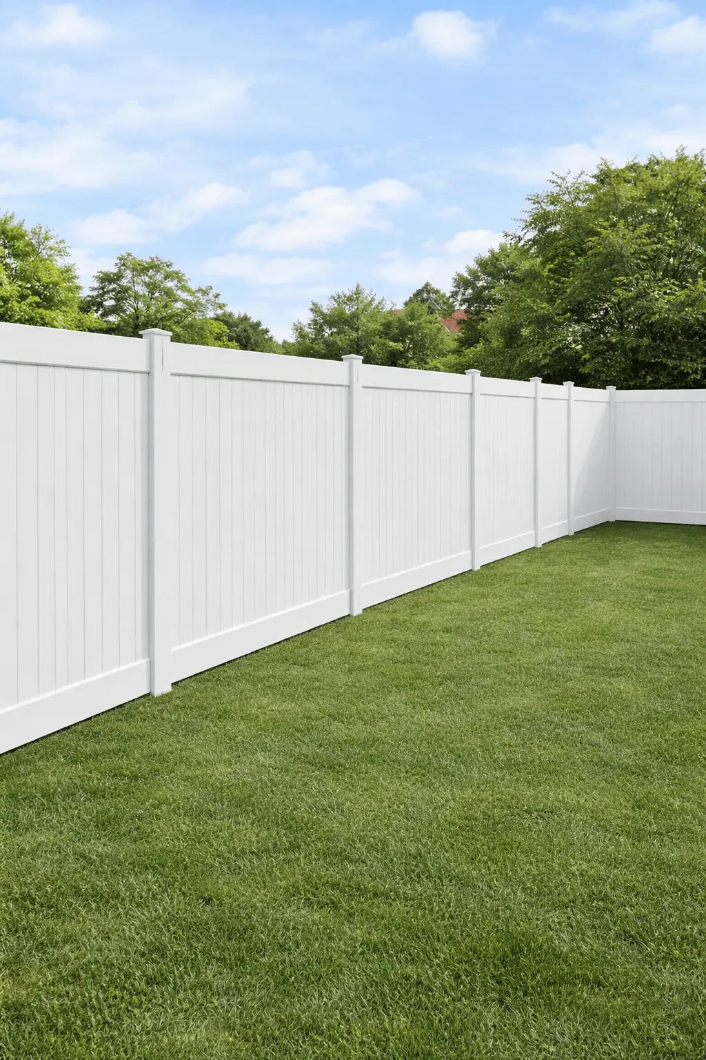 Cellular PVC vinyl fence installation — John's Property